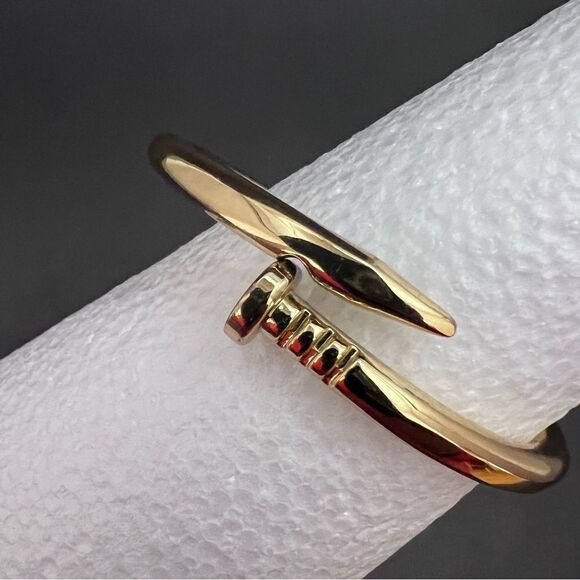 Nail Bangle Bracelet Hinge Gold Tone - Picture 2 of 8